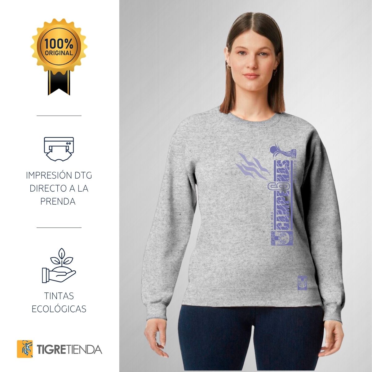 Sudadera Mujer Tigres UANL Amazonas Campeonas Vertical