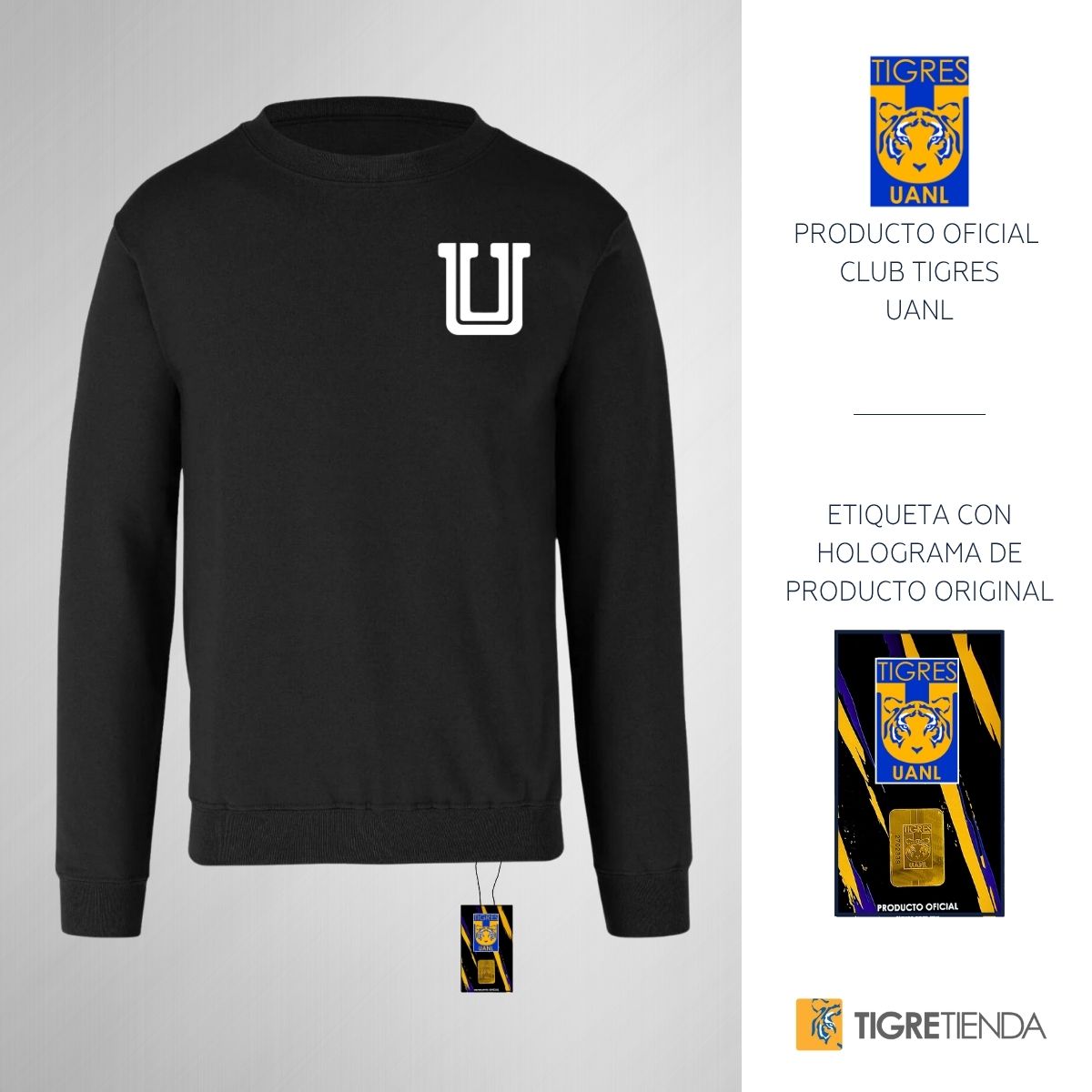 Sudadera Mujer Tigres UANL Logo U Combinado