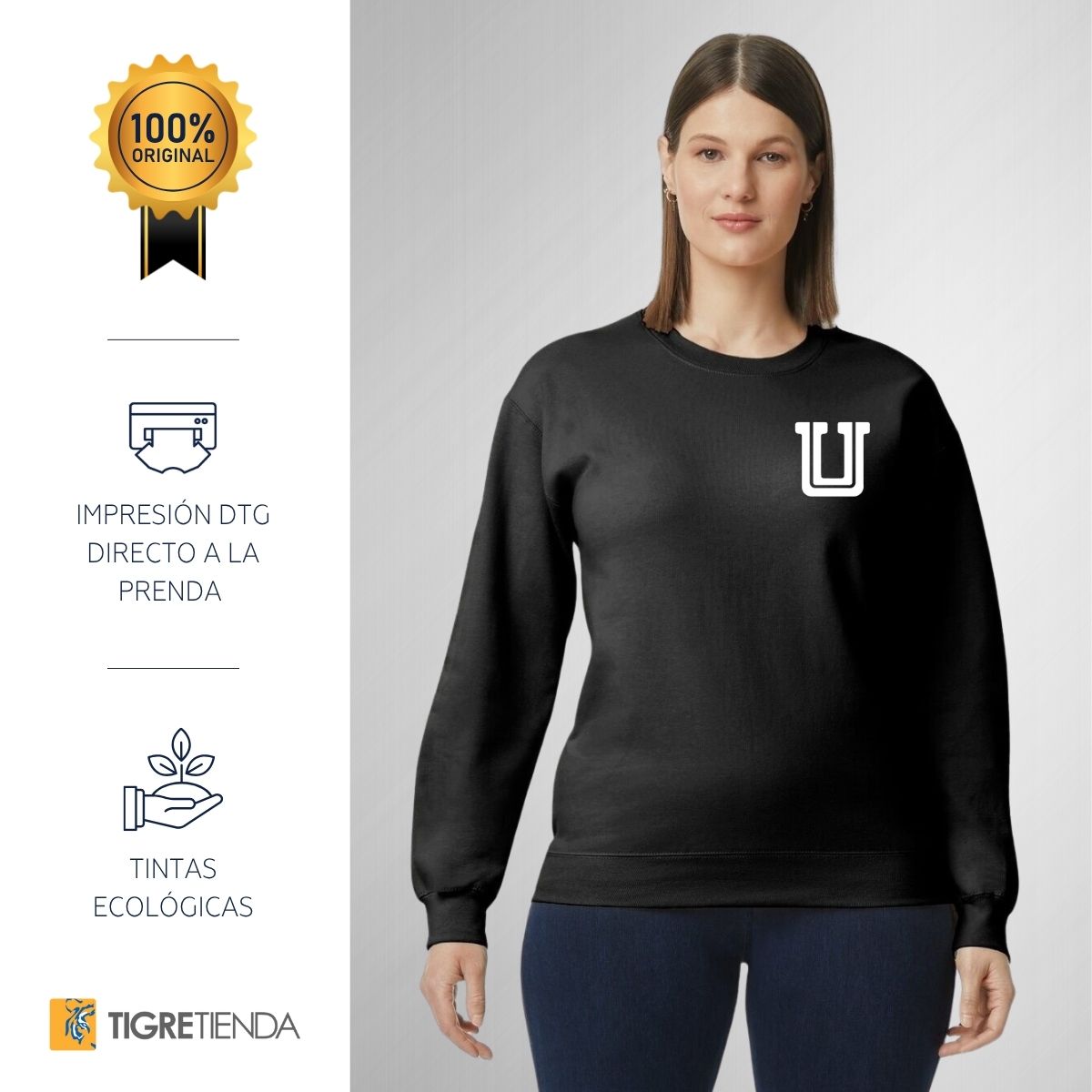 Sudadera Mujer Tigres UANL Logo U Combinado