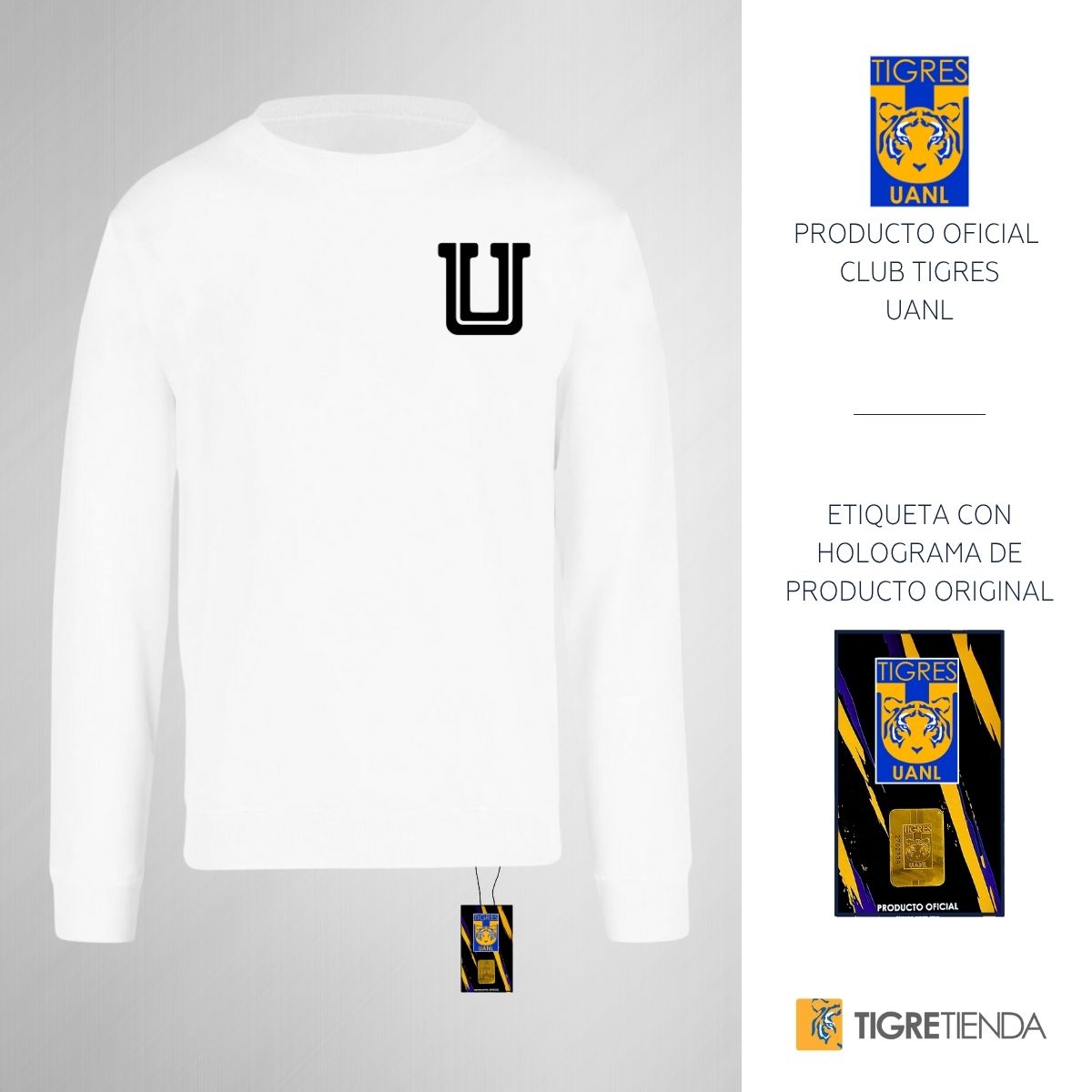 Sudadera Mujer Tigres UANL Logo U Combinado