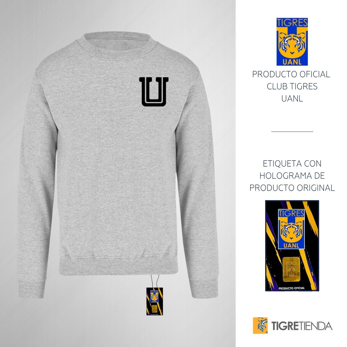 Sudadera Mujer Tigres UANL Logo U Combinado