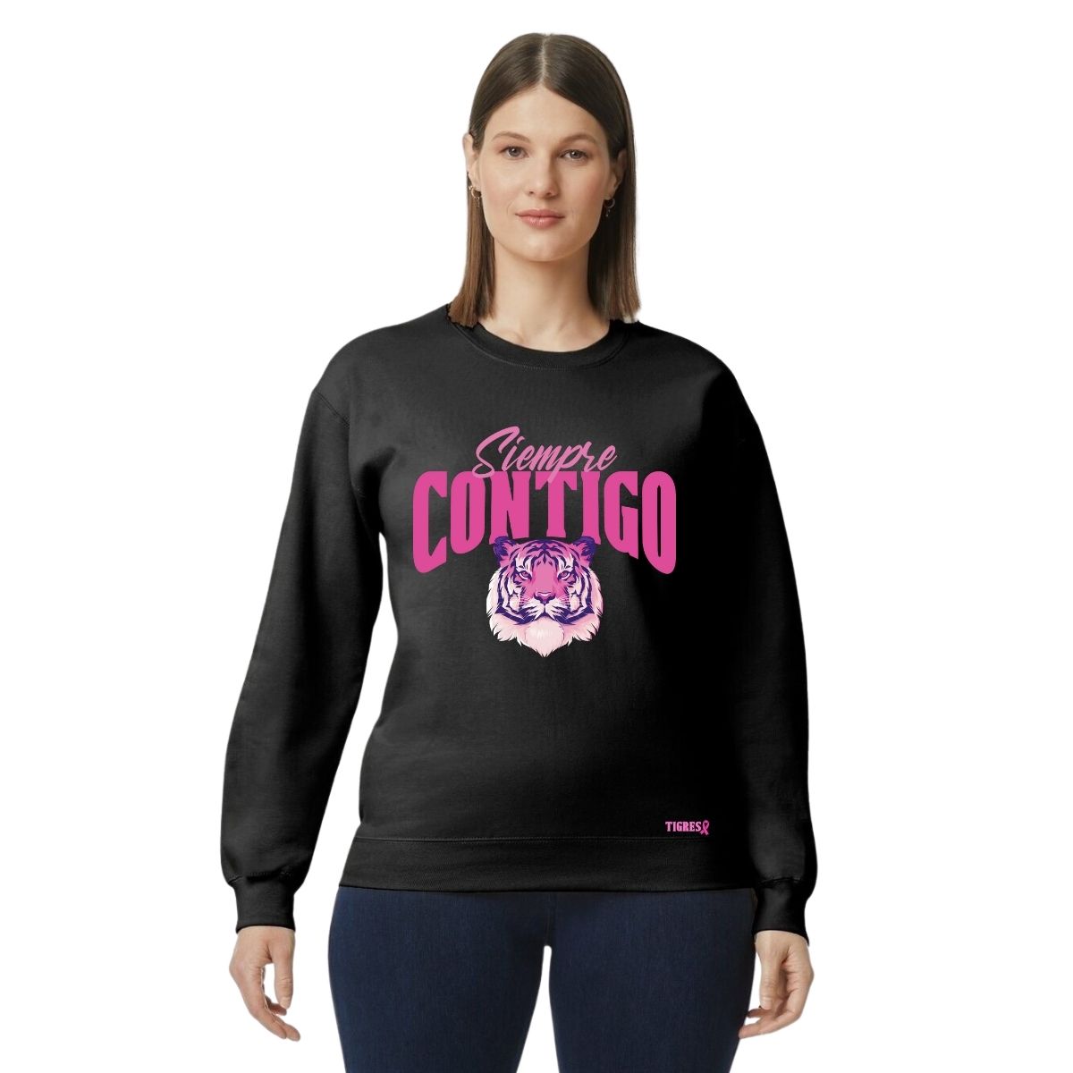 Sudadera Mujer Tigres UANL Siempre contigo rosa