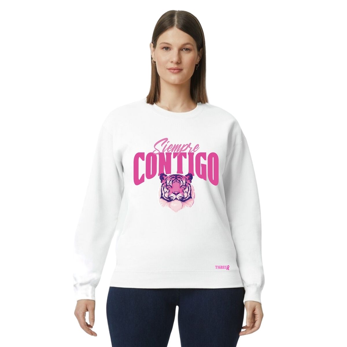 Sudadera Mujer Tigres UANL Siempre contigo rosa