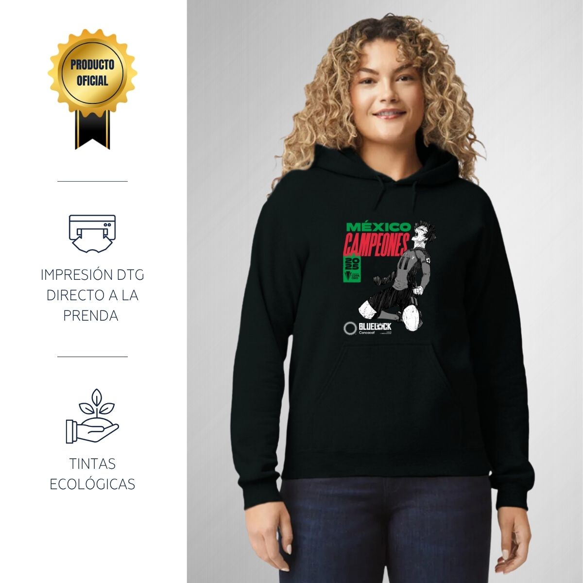 Hoodie Mujer Bluelock México Campeón CONCACAF 2025