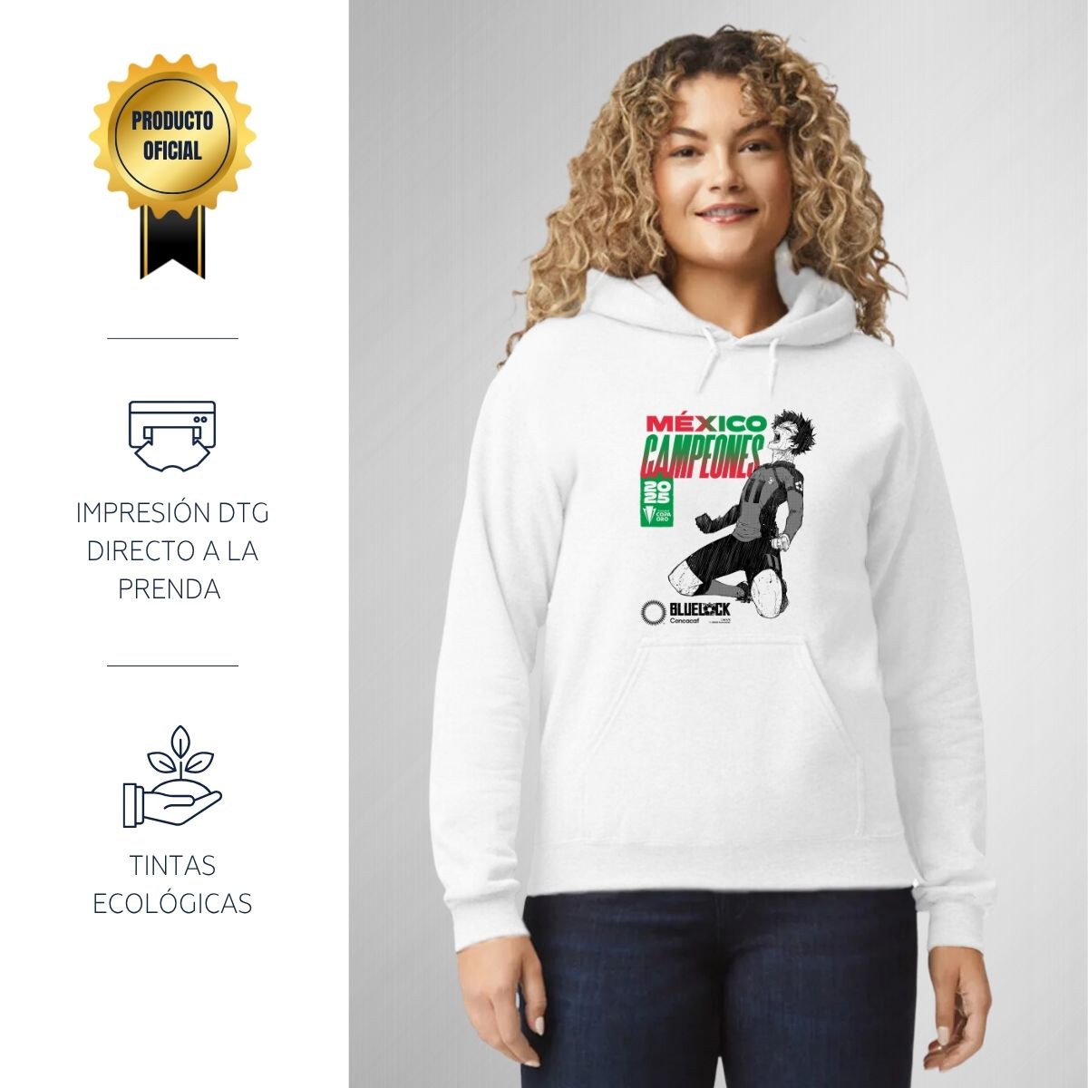 Hoodie Mujer Bluelock México Campeón CONCACAF 2025