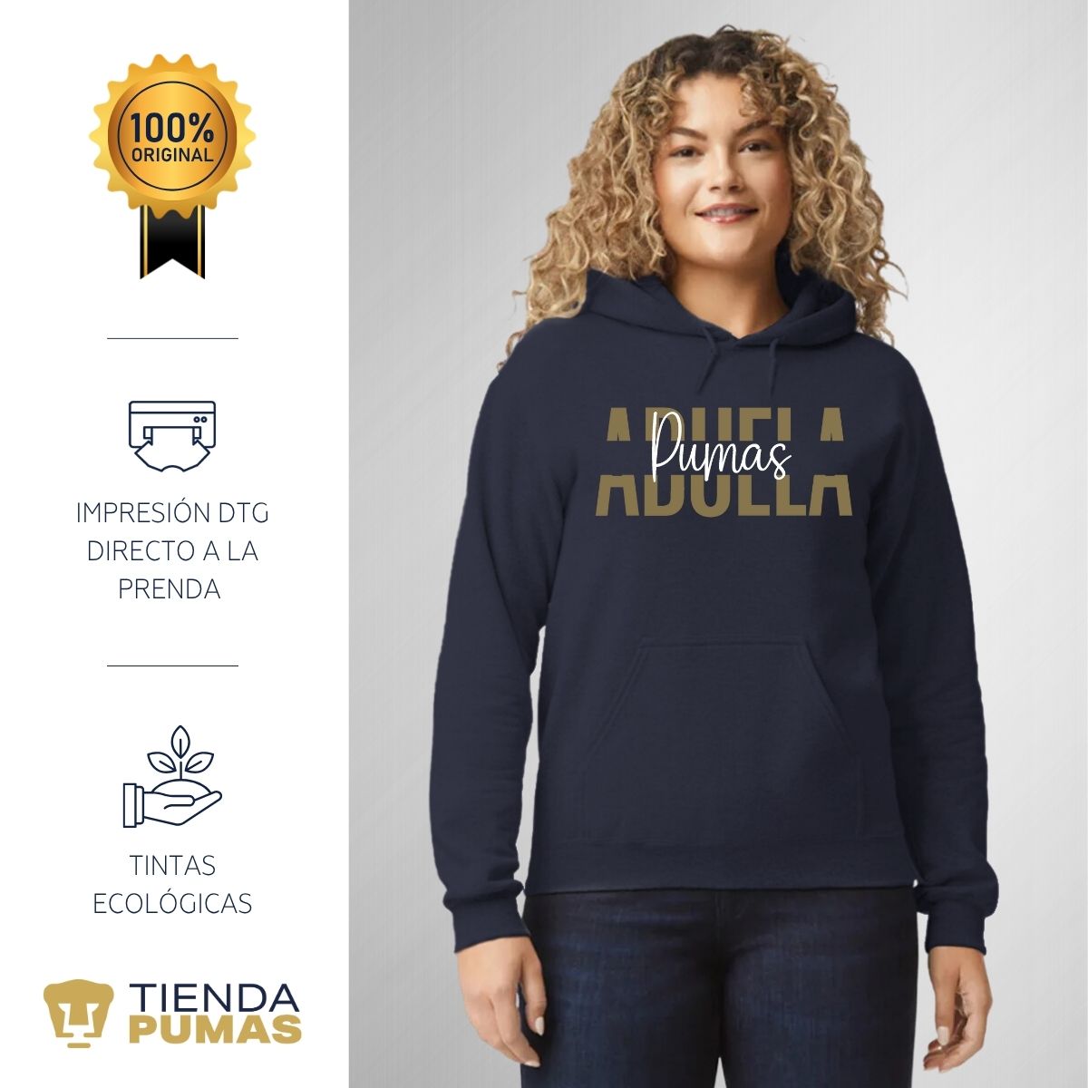 Sudadera Mujer Hoodie Pumas UNAM Abuela