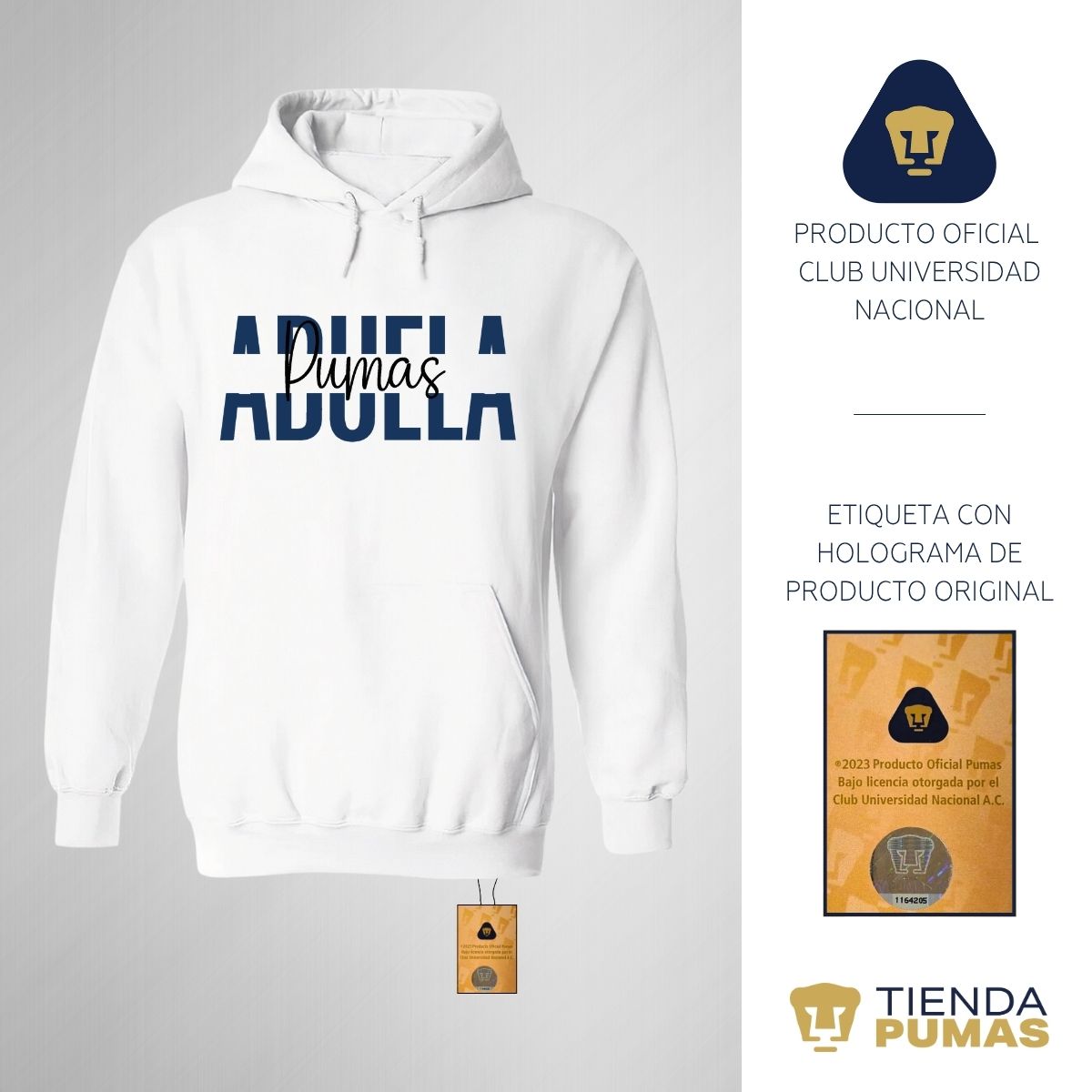 Sudadera Mujer Hoodie Pumas UNAM Abuela