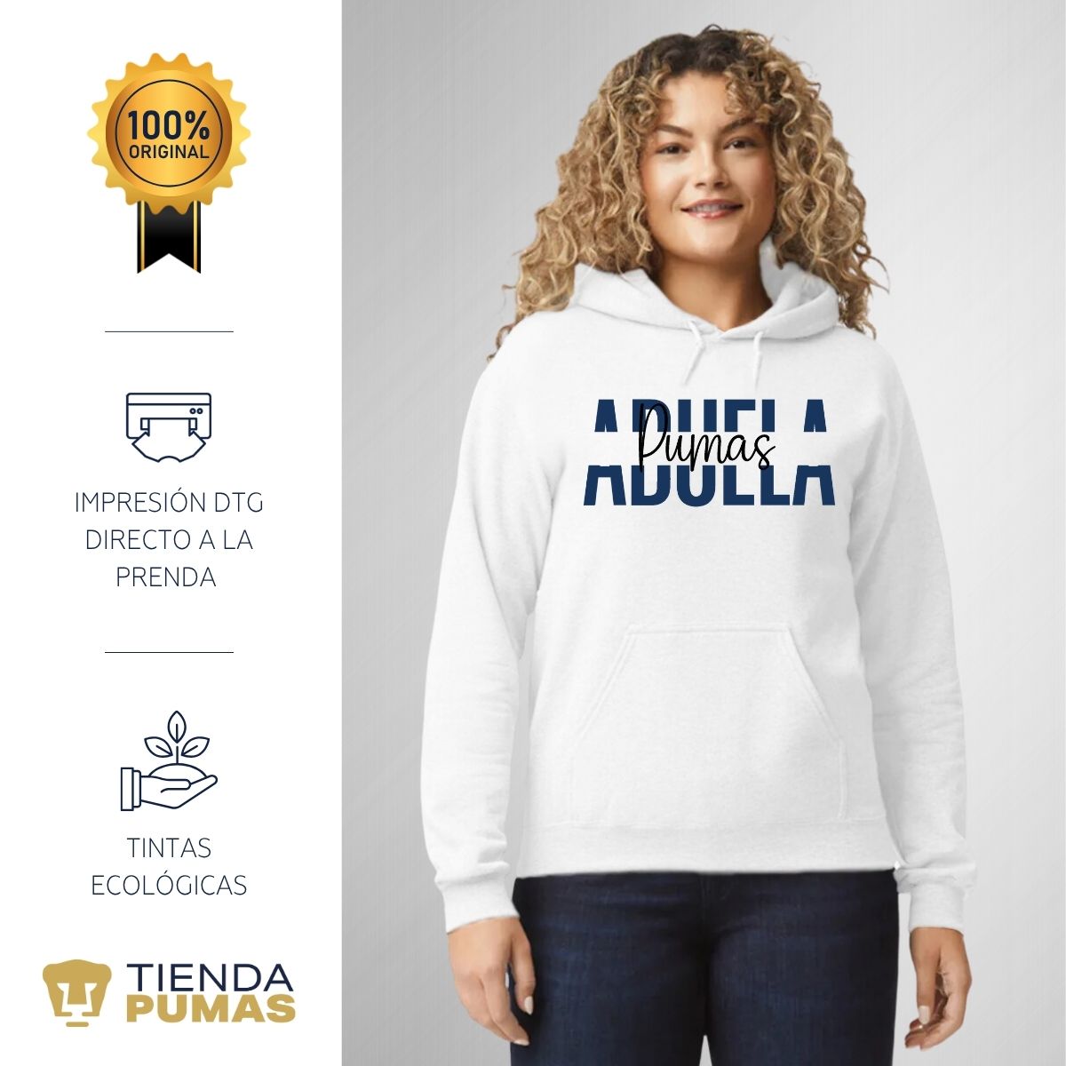 Sudadera Mujer Hoodie Pumas UNAM Abuela