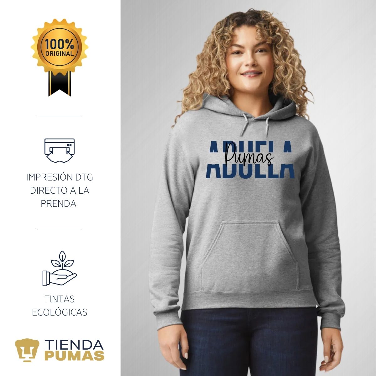 Sudadera Mujer Hoodie Pumas UNAM Abuela