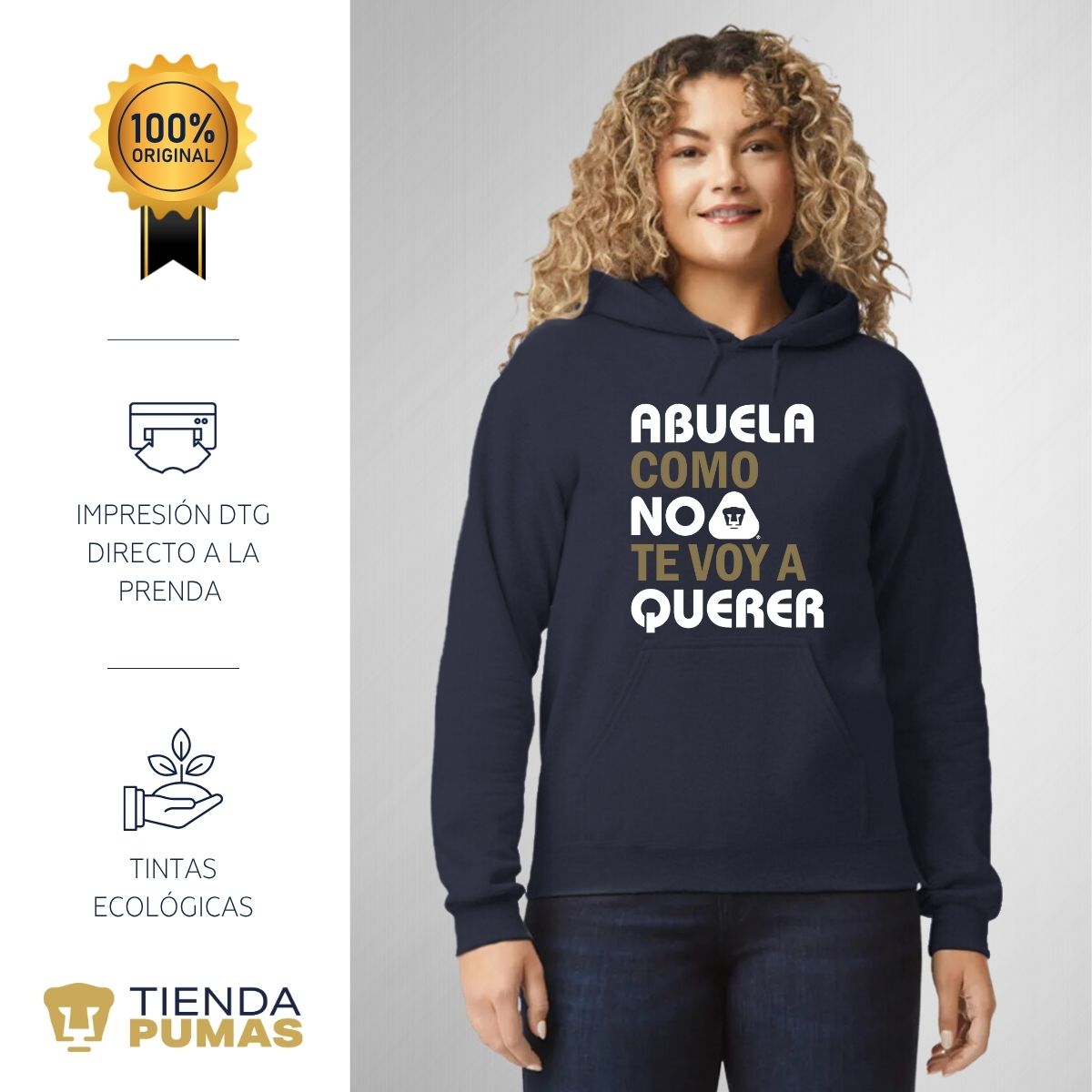 Sudadera Mujer Hoodie Pumas UNAM Abuela A Querer