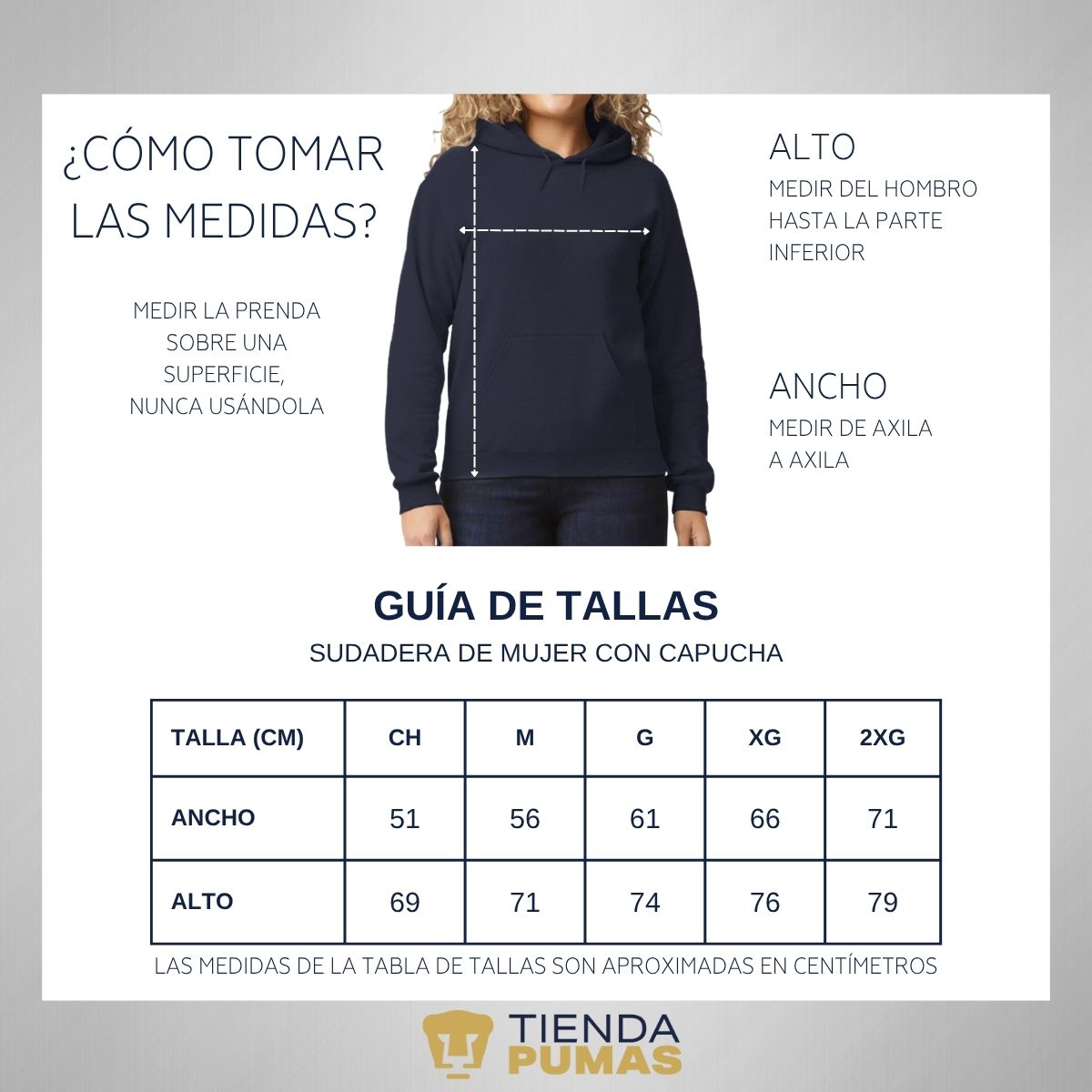 Sudadera Mujer Hoodie Pumas UNAM Abuela A Querer
