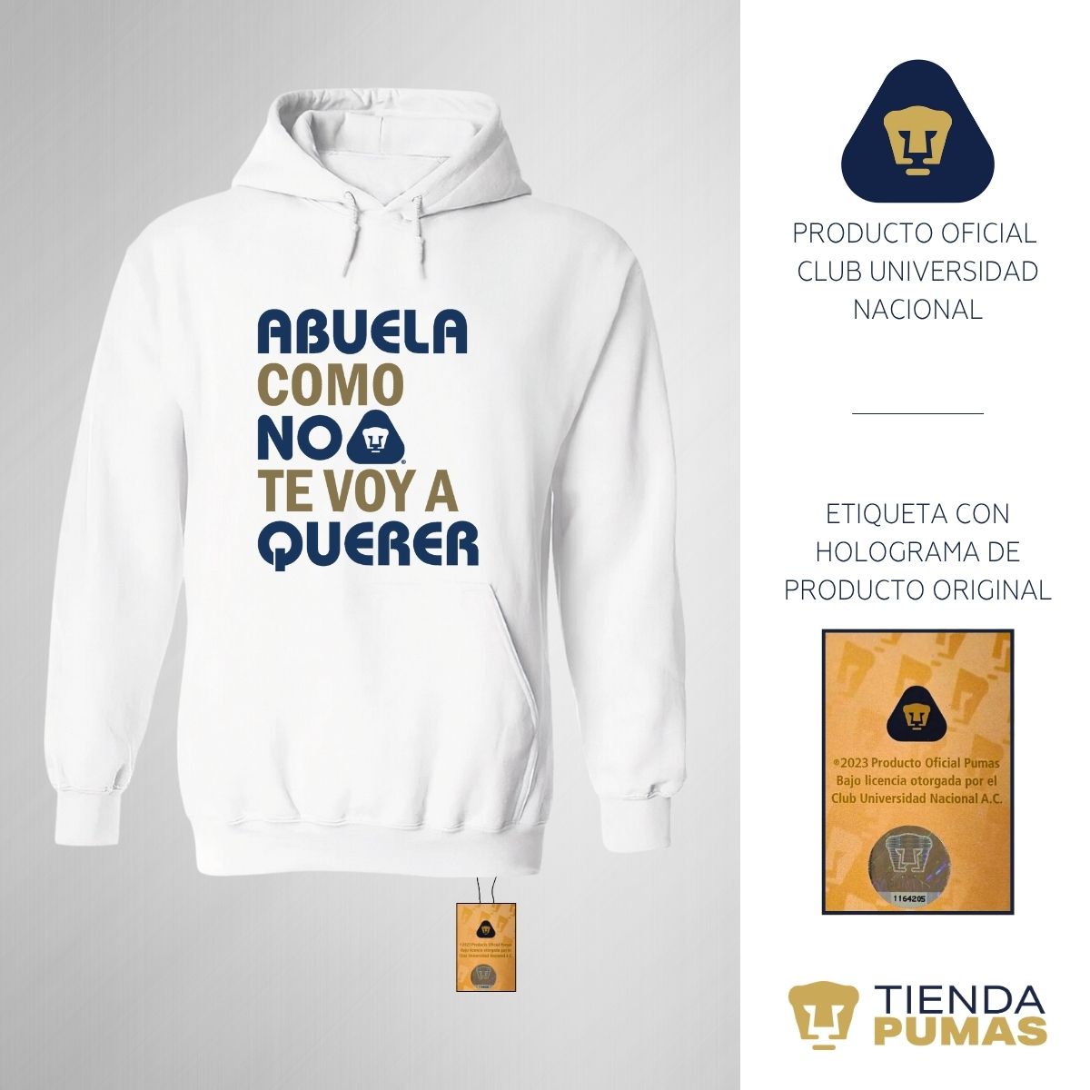 Sudadera Mujer Hoodie Pumas UNAM Abuela A Querer