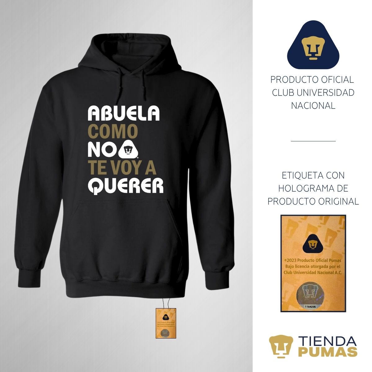 Sudadera Mujer Hoodie Pumas UNAM Abuela A Querer