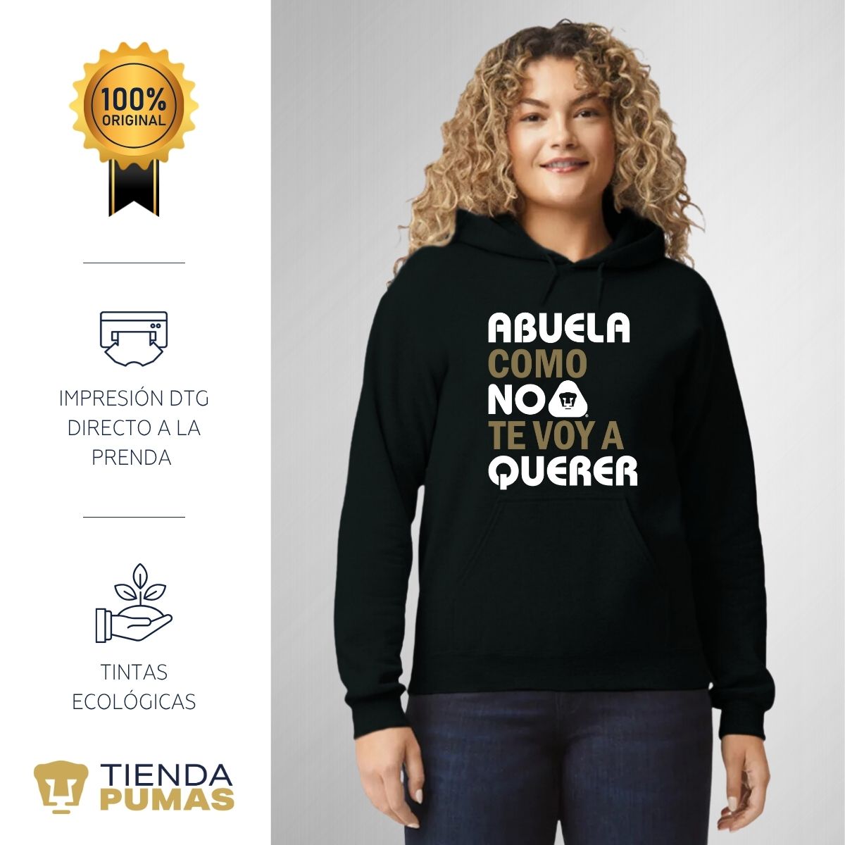 Sudadera Mujer Hoodie Pumas UNAM Abuela A Querer