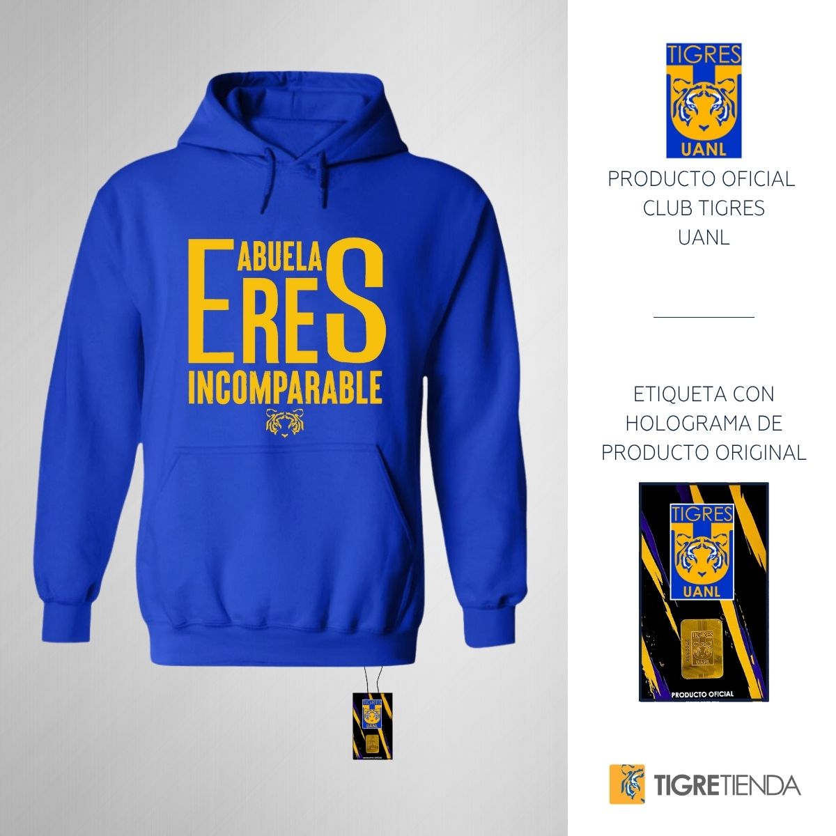 Sudadera Mujer Hoodie Tigres UANL Incomparable abuela