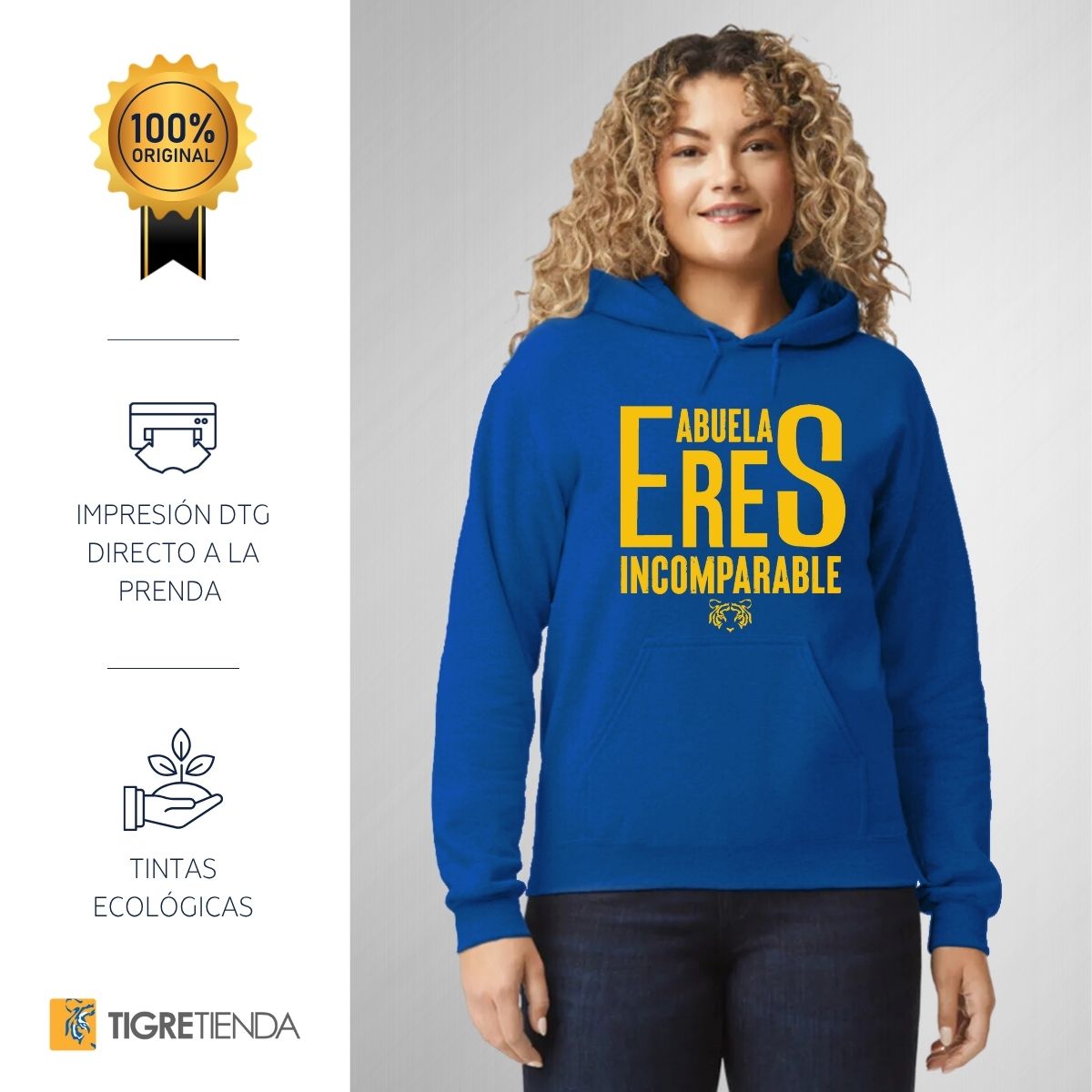 Sudadera Mujer Hoodie Tigres UANL Incomparable abuela