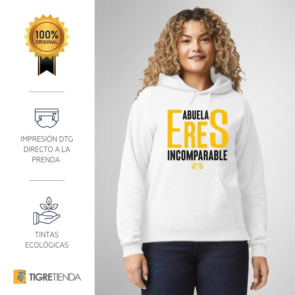 Sudadera Mujer Hoodie Tigres UANL Incomparable abuela