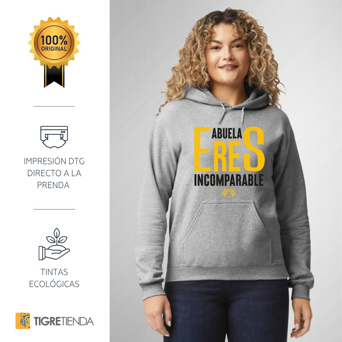 Sudadera Mujer Hoodie Tigres UANL Incomparable abuela