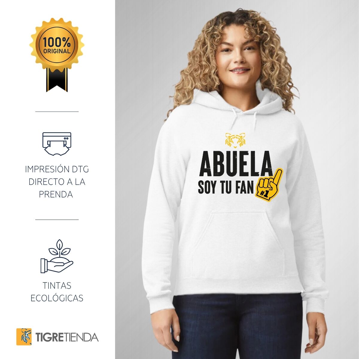 Sudadera Mujer Hoodie Tigres UANL Abuela soy fan