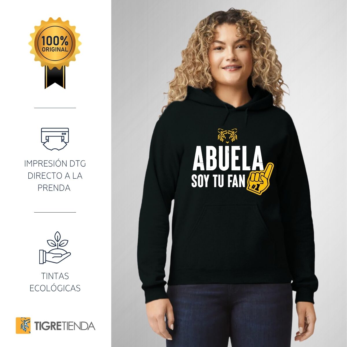 Sudadera Mujer Hoodie Tigres UANL Abuela soy fan