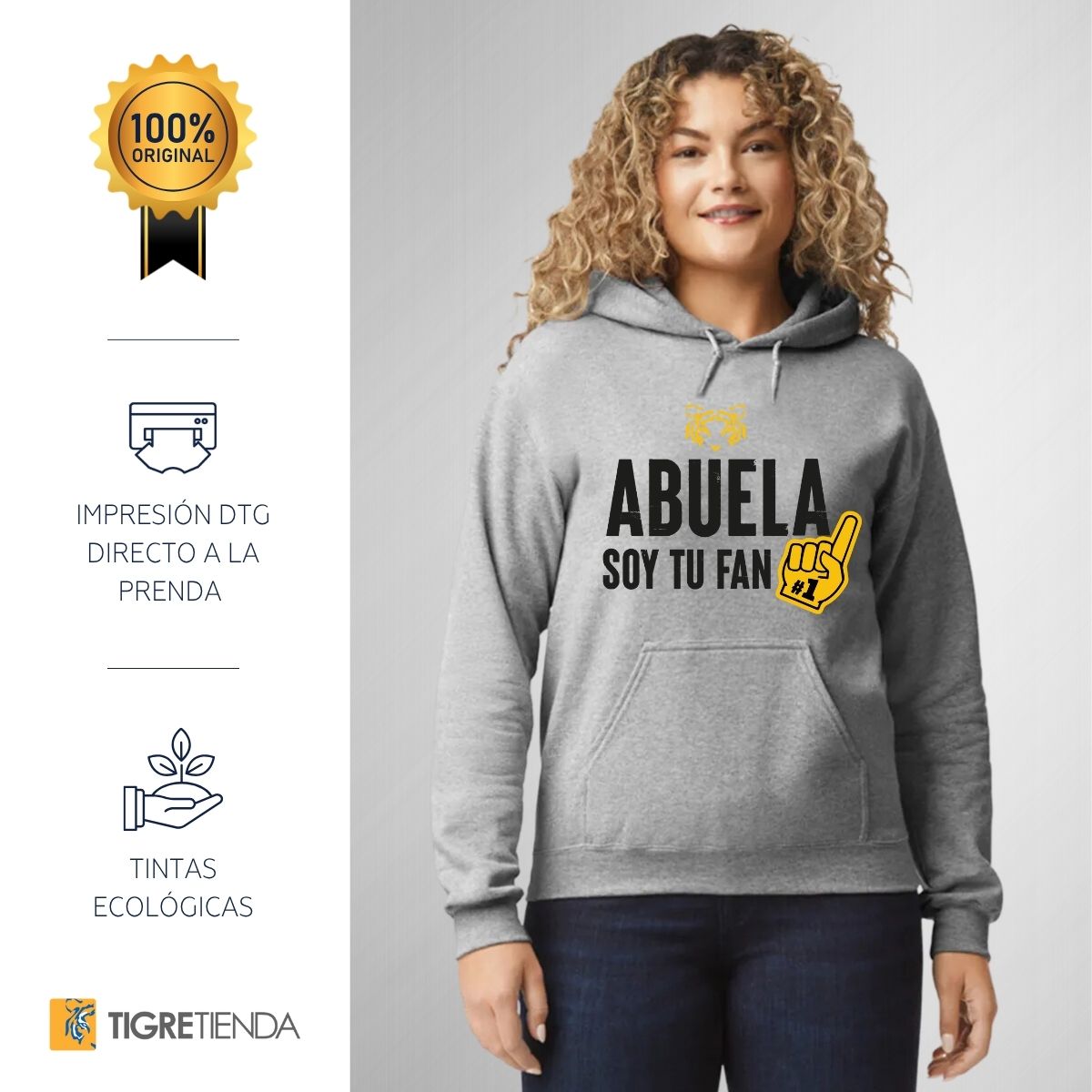 Sudadera Mujer Hoodie Tigres UANL Abuela soy fan