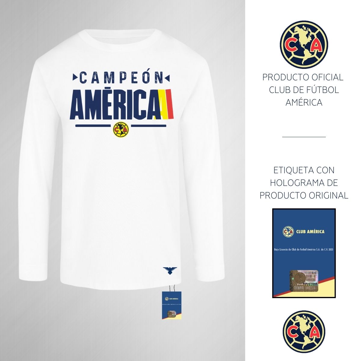 Playera M Larga Niños América América Campeón