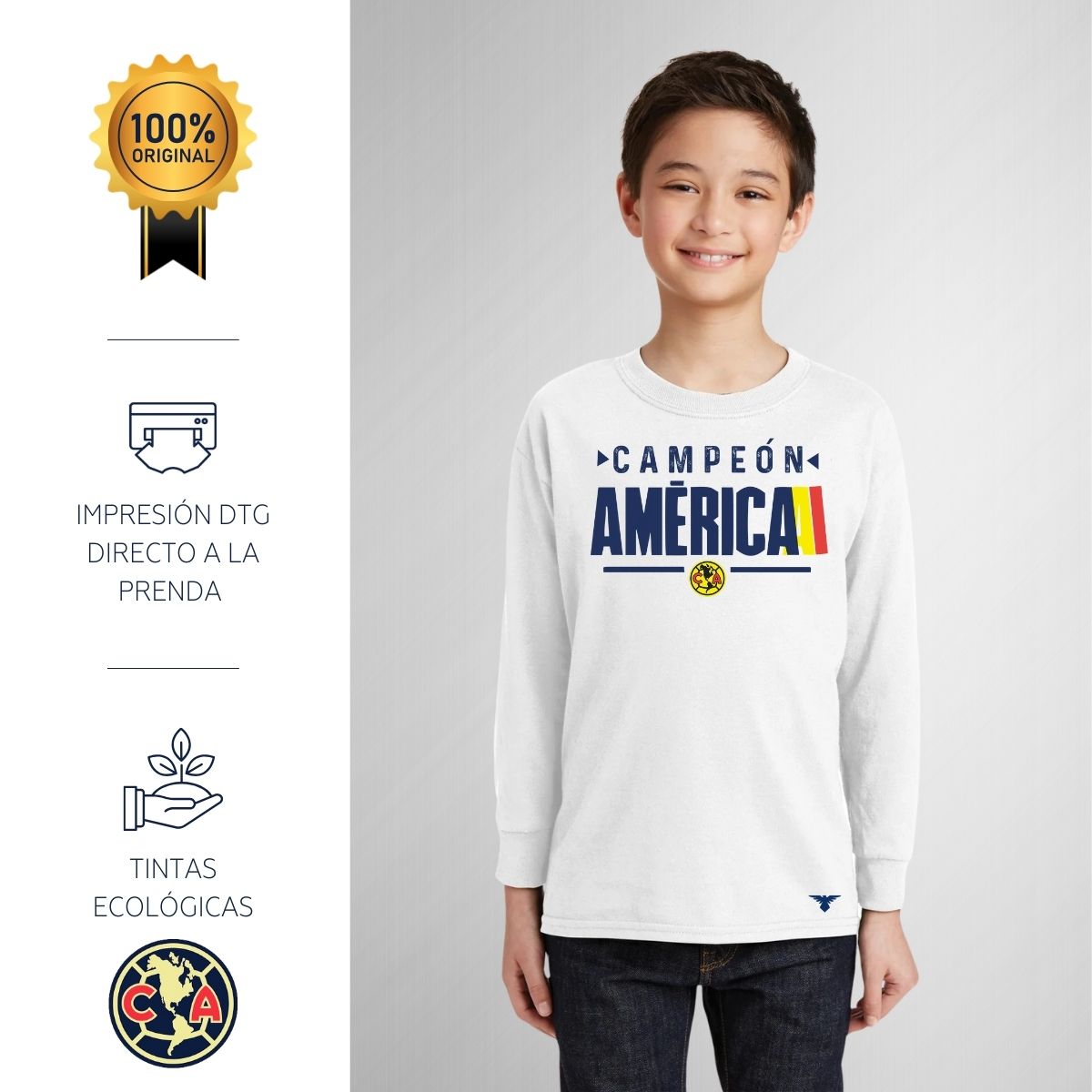 Playera M Larga Niños América América Campeón