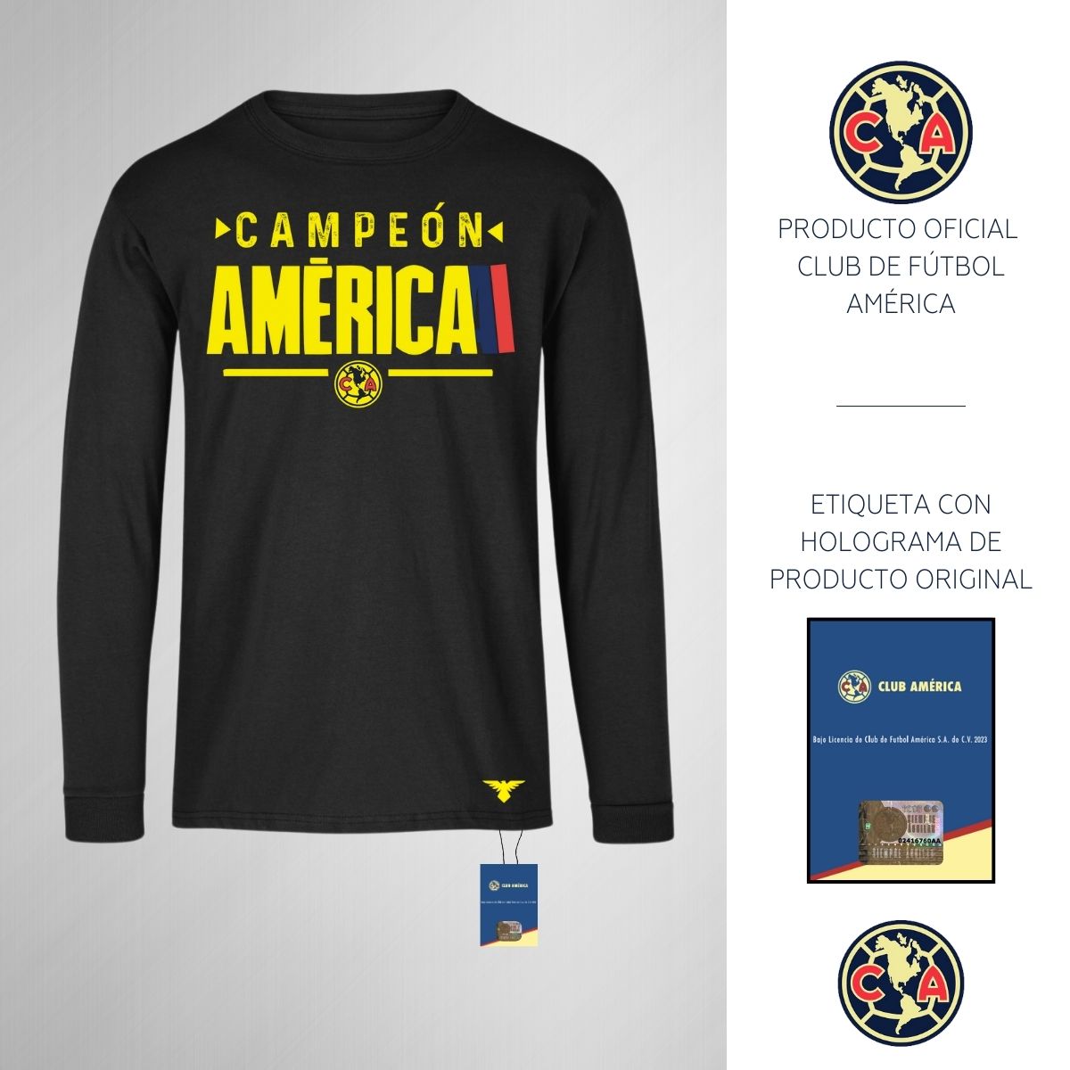 Playera M Larga Niños América América Campeón