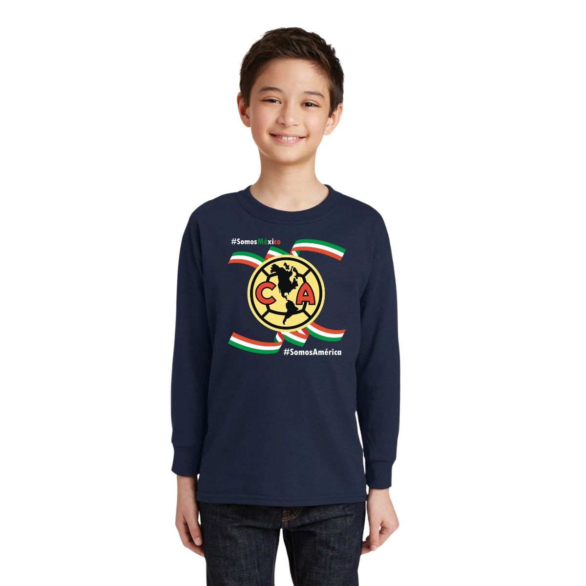 Playera M Larga Niños América Independencia México