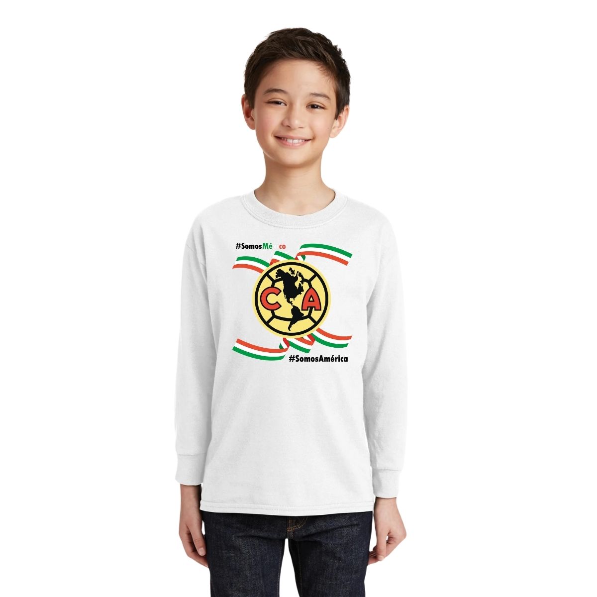 Playera M Larga Niños América Independencia México