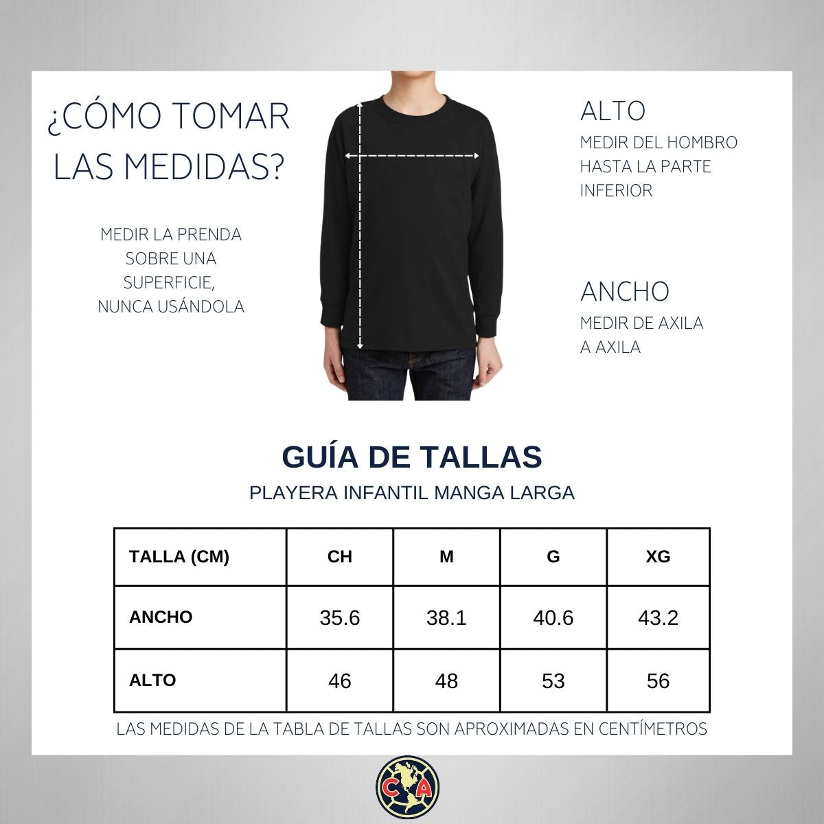 Playera M Larga Niños América Independencia México