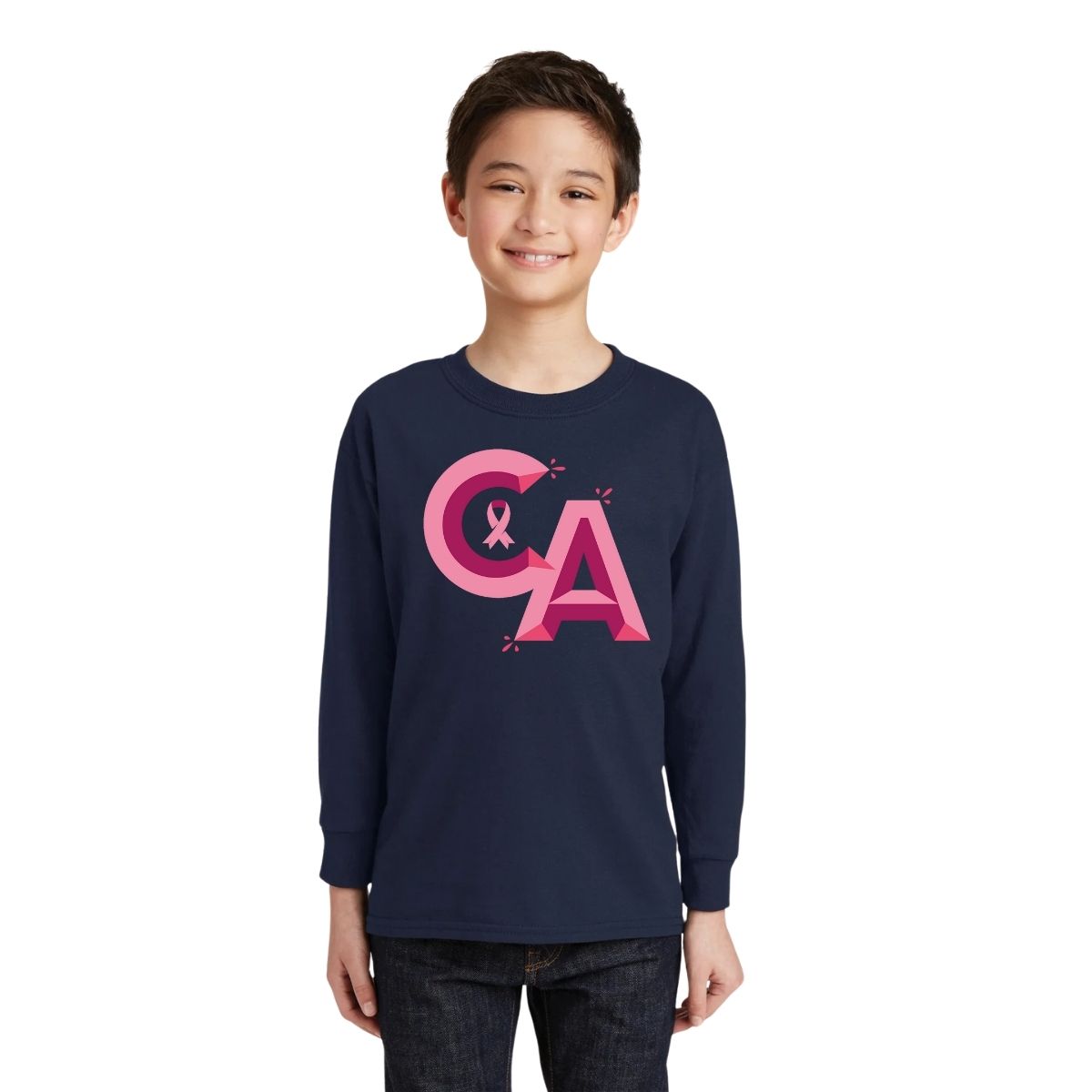 Playera M Larga Niños América Mes rosa