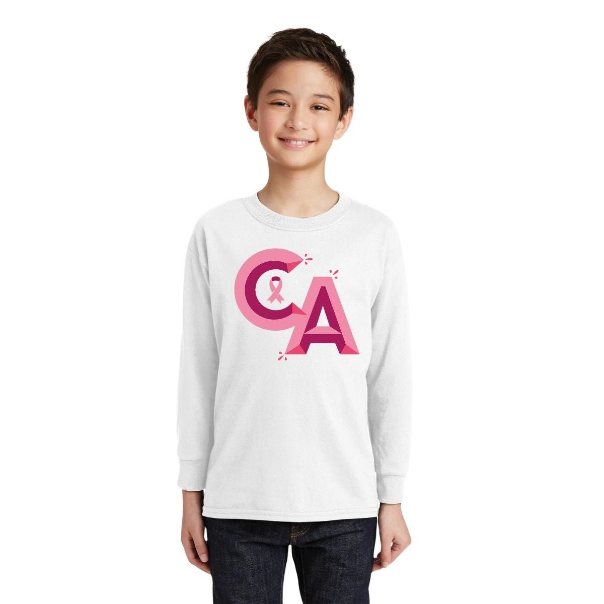 Playera M Larga Niños América Mes rosa