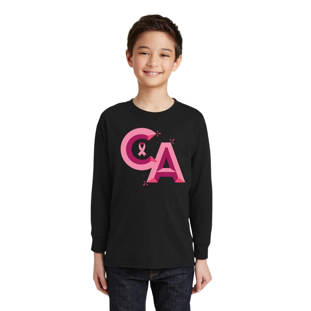 Playera M Larga Niños América Mes rosa