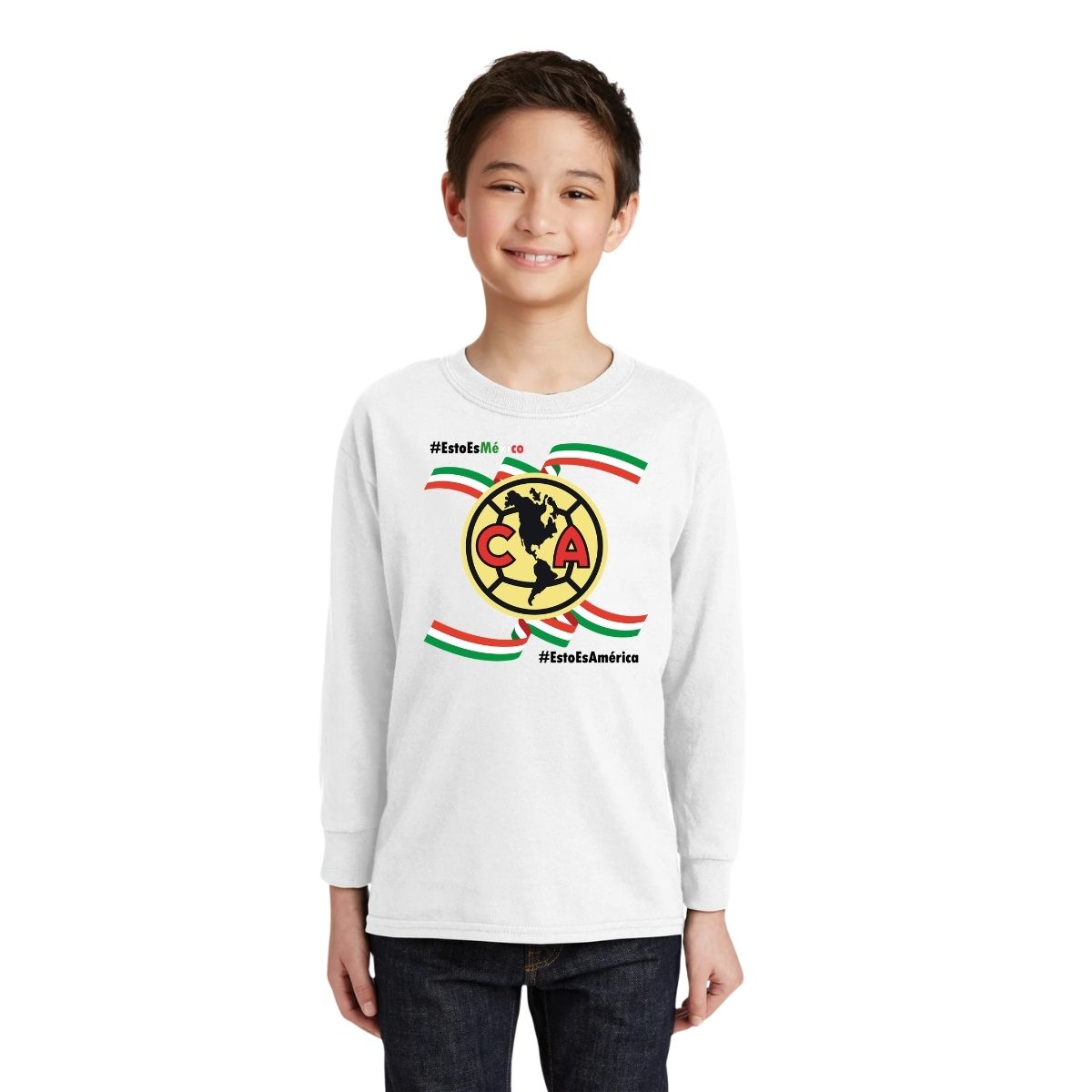Playera M Larga Niños América Independencia México 2