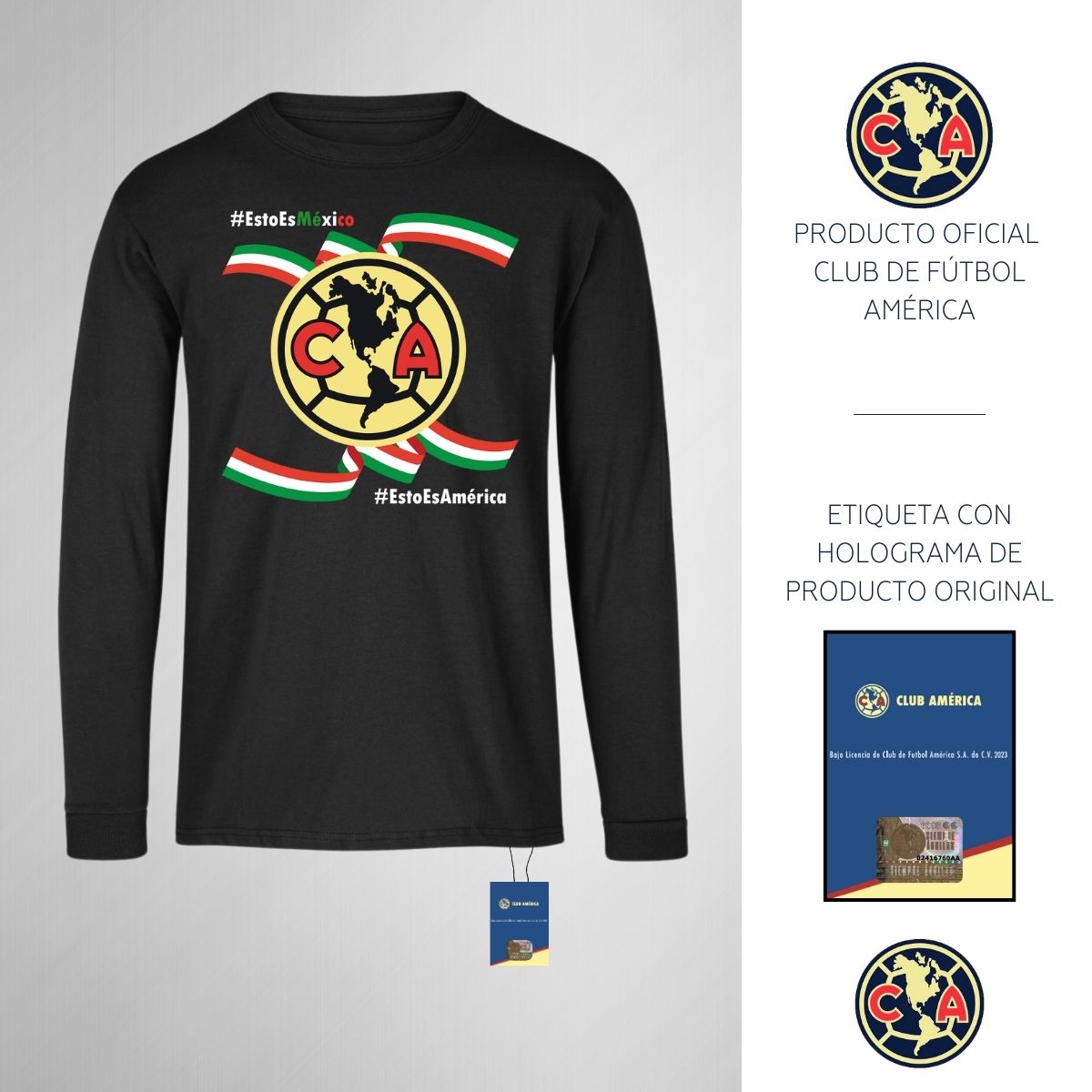 Playera M Larga Niños América Independencia México 2