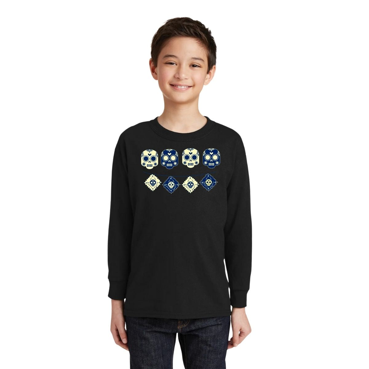 Playera M Larga Niños América Día de muertos Calavera