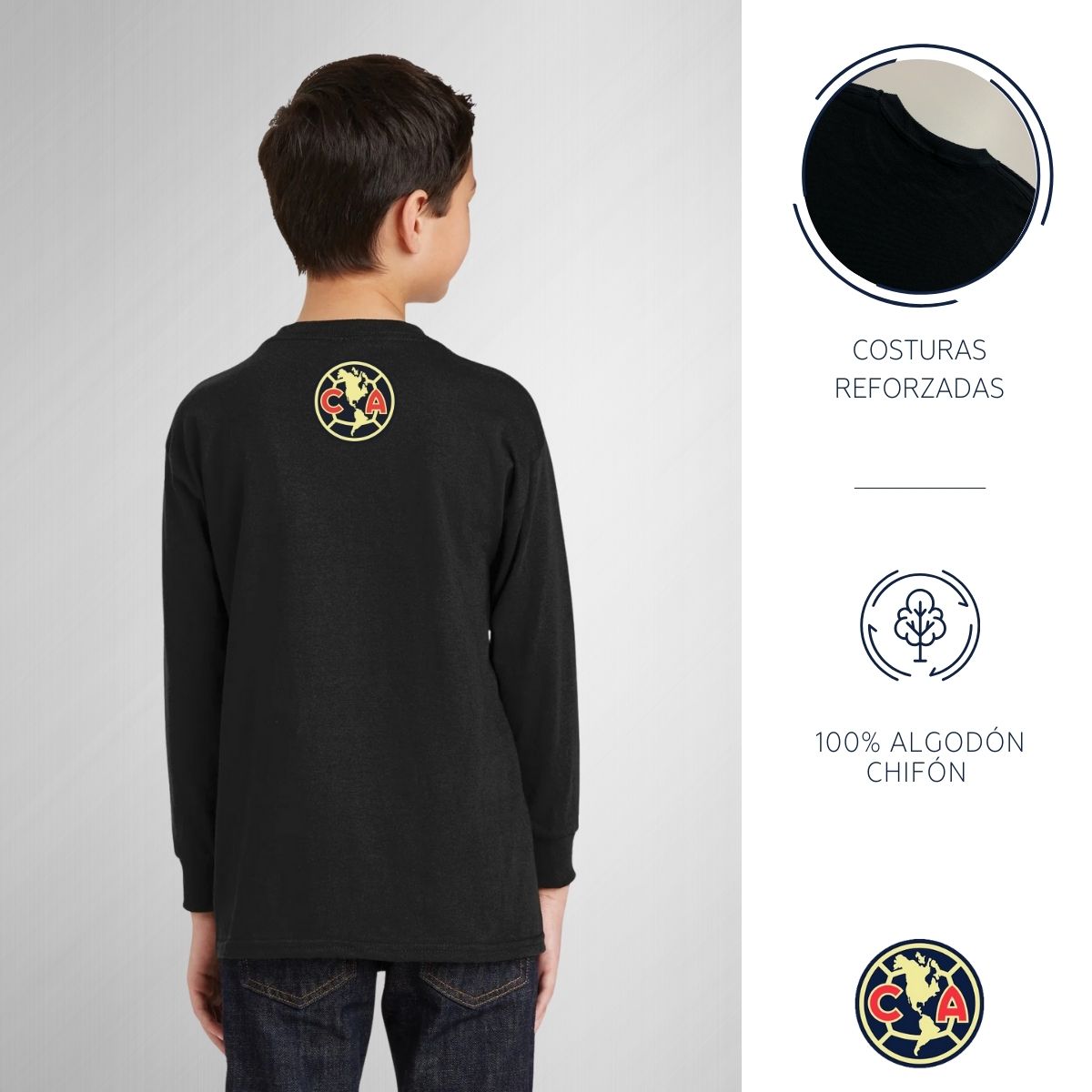 Playera M Larga Niños América Día de muertos Calavera