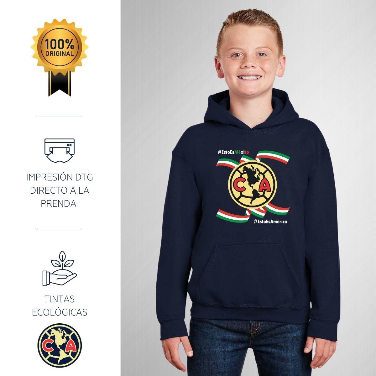 Sudadera Niños Hoodie América Independencia México 2