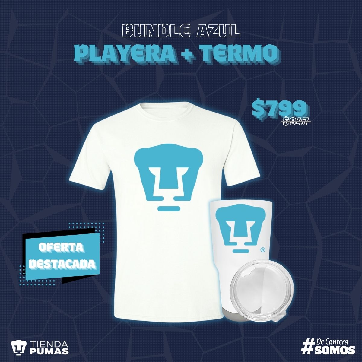 Bundle Azul Báltico - Termo 30 Oz + playera Hombre