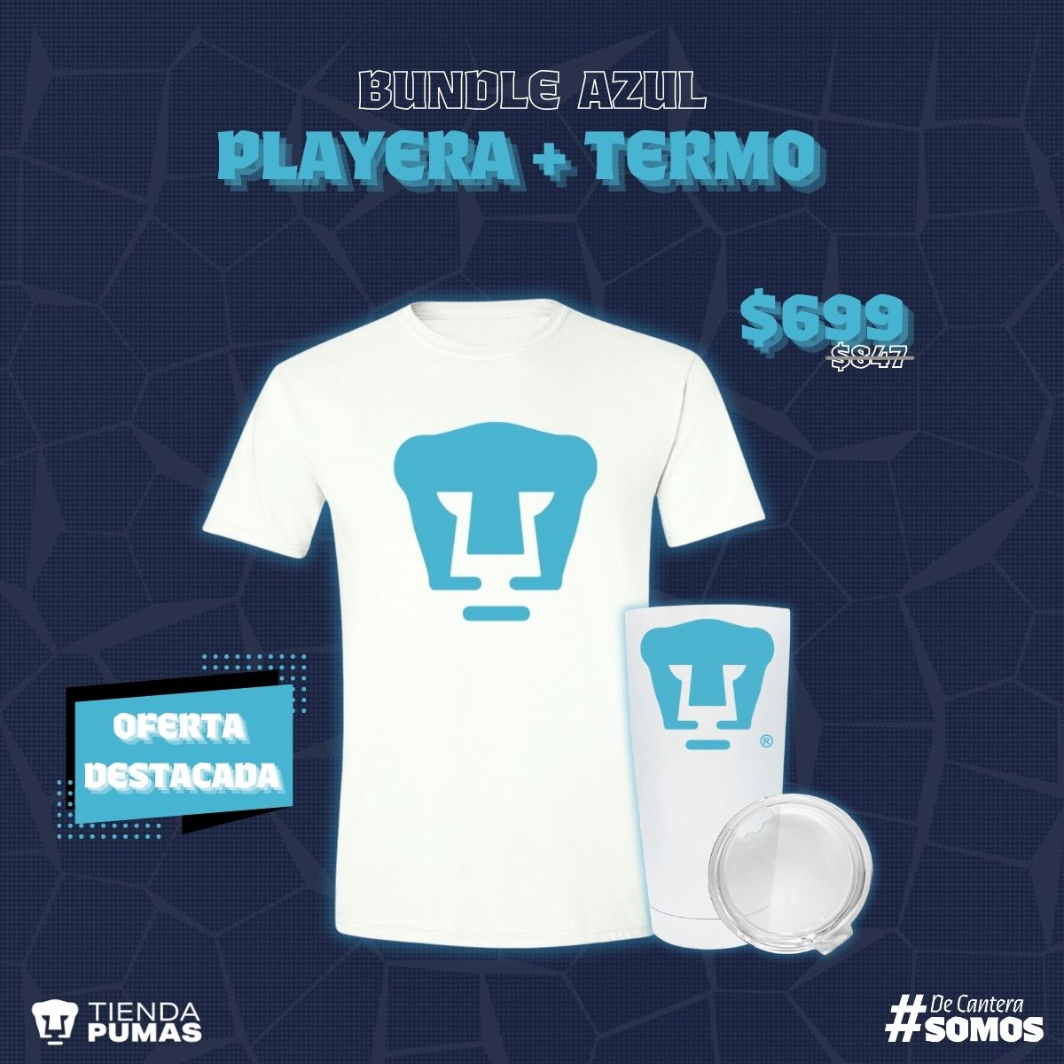 Bundle Azul Báltico - Termo 20 Oz + playera Hombre