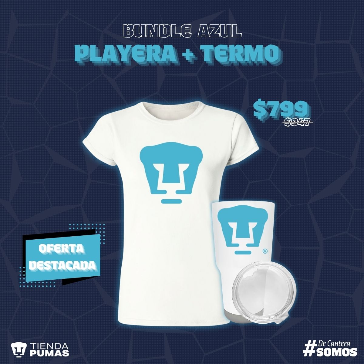 Bundle Azul Báltico - Termo 30 Oz + playera Mujer