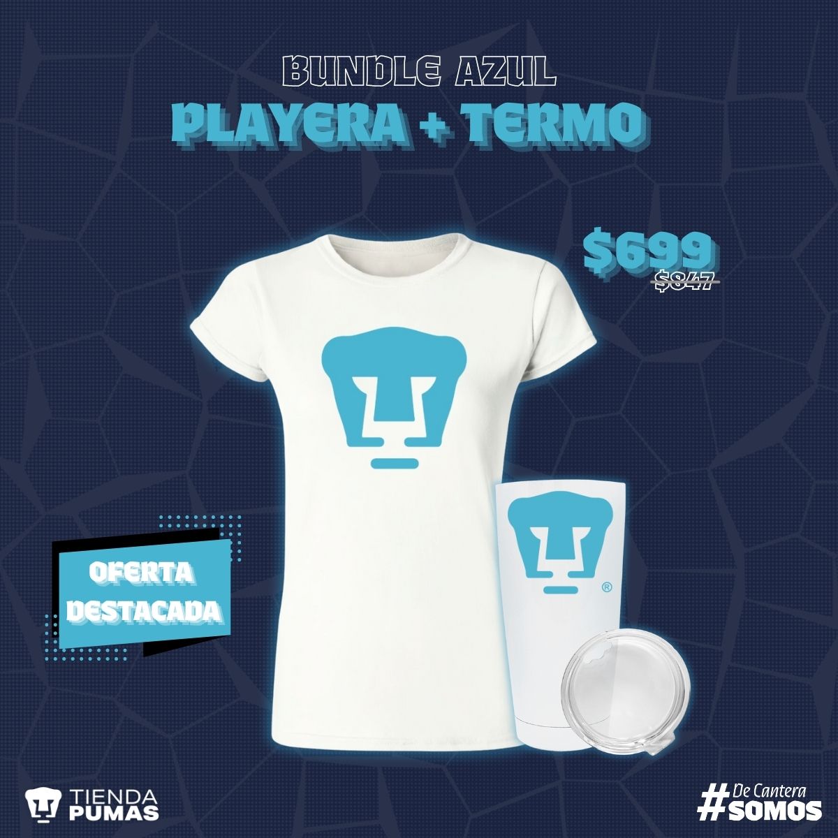 Bundle Azul Báltico - Termo 20 Oz + playera Mujer