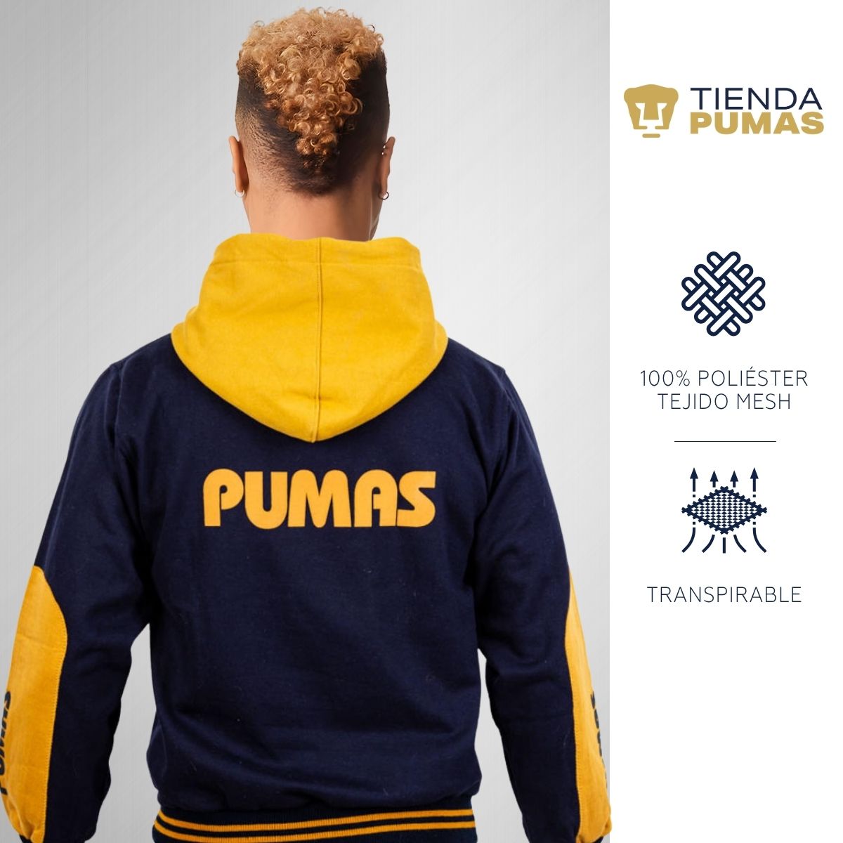 Sudadera con Gorro Estilo Retro Pumas UNAM