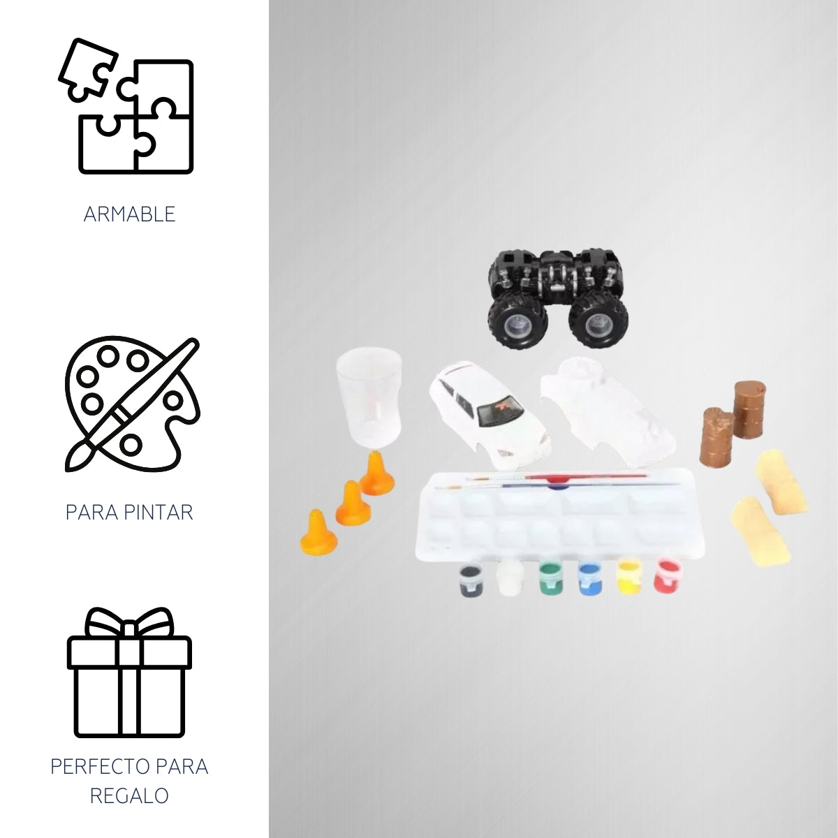 Carrito Set para Armar y Pintar Incluye Pintura DIY