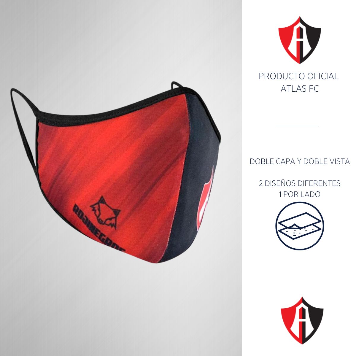 Cubrebocas Doble Vista Fanatiker Atlas Reutilizable
