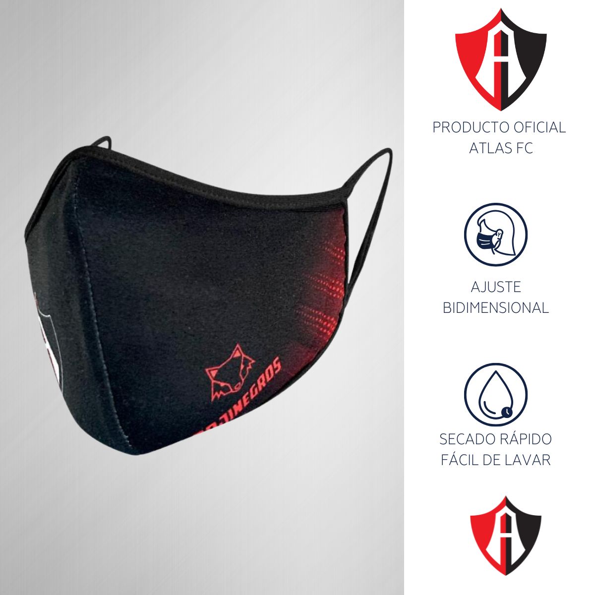 Cubrebocas Doble Vista Fanatiker Atlas Reutilizable