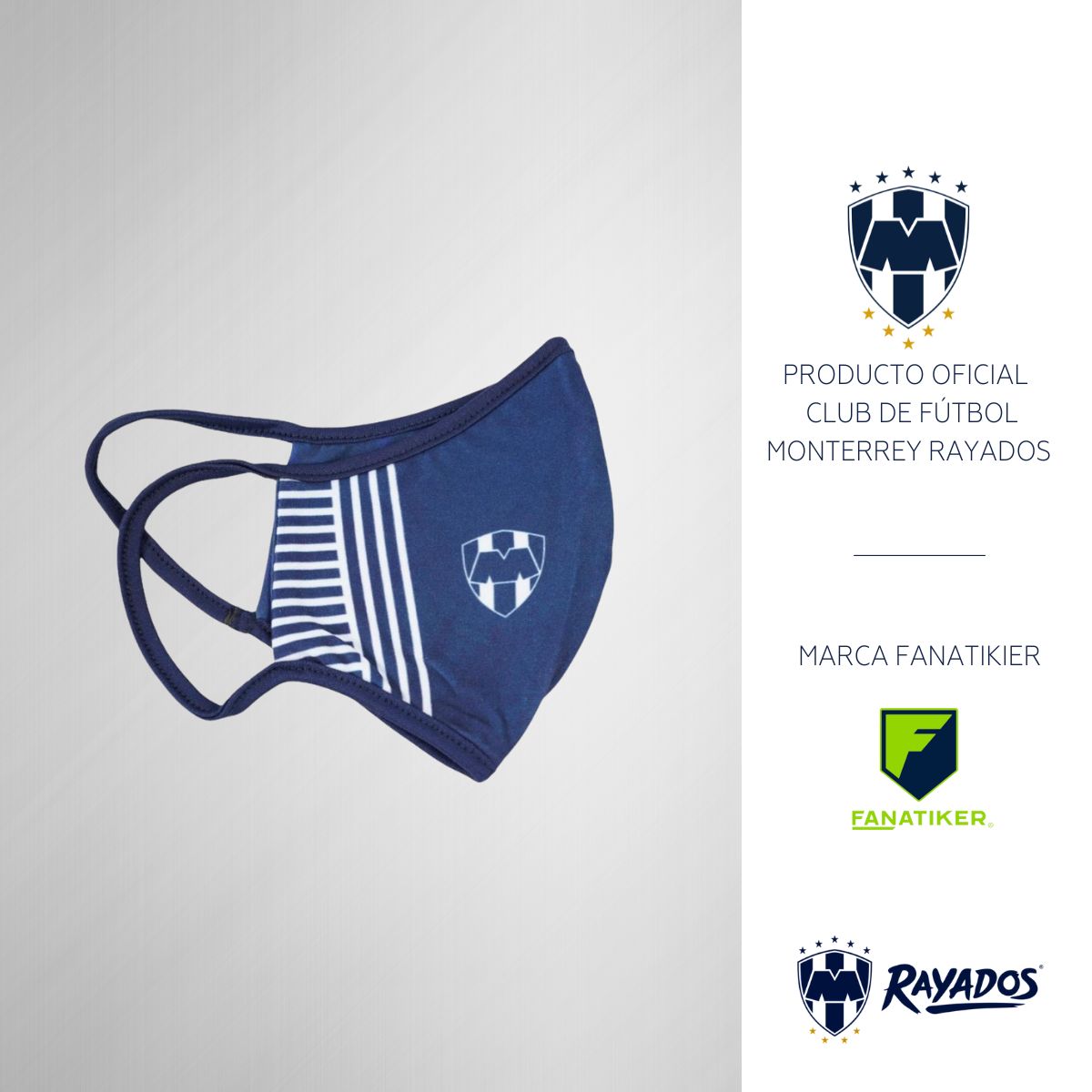 Cubrebocas Doble Vista Fanatiker Rayados Reutilizable