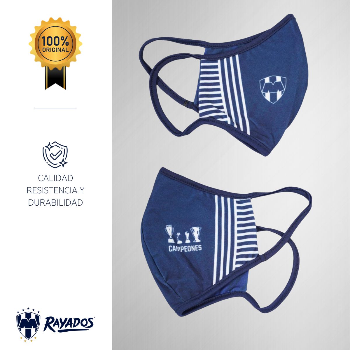 Cubrebocas Doble Vista Fanatiker Rayados Reutilizable