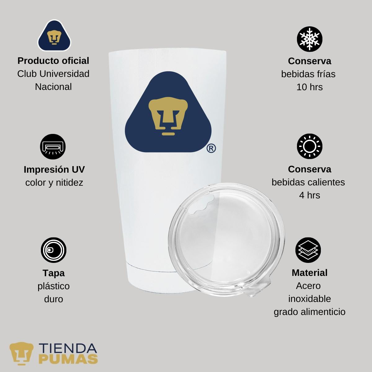 Termo 20 Oz Pumas UNAM Logo Triángulo